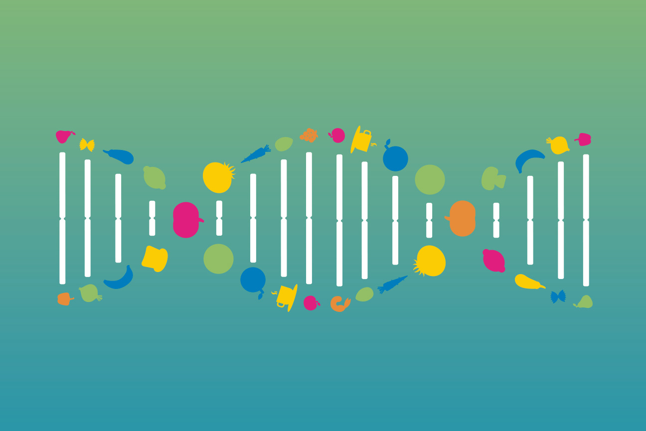 Allelica DNA illustration combined with nutrition elements