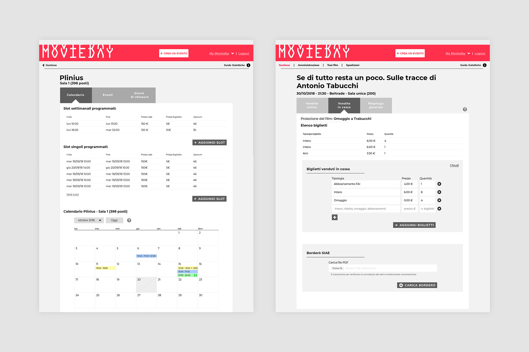 Movieday website manager for cinema